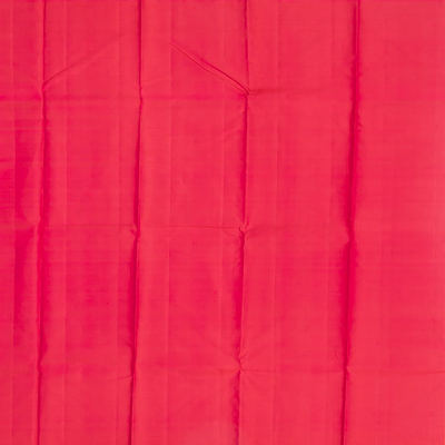 Hot Pink Handloom Kanchipuram Silk Saree With Parrot Buttas
