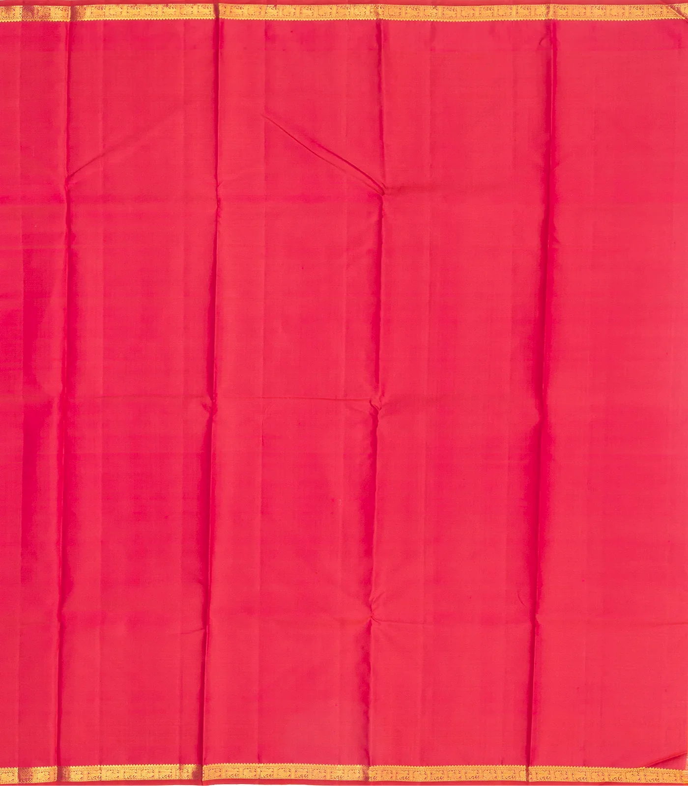 Hot Pink Handloom Kanchipuram Silk Saree With Parrot Buttas