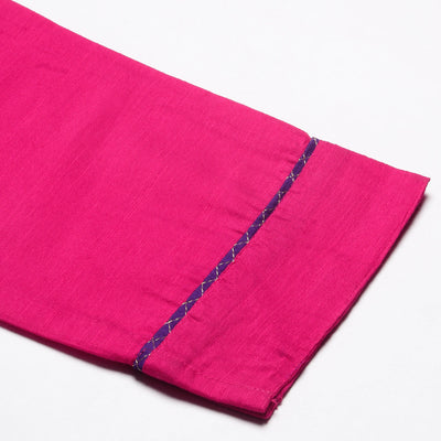 Solid Straight Fit Kurta with Pant - Purple
