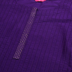 Solid Straight Fit Kurta with Pant - Purple