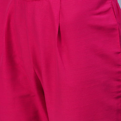 Solid Straight Fit Kurta with Pant - Purple