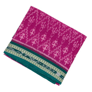 Pink Orissa Cotton Saree With Tie & Dye And Floral Motifs