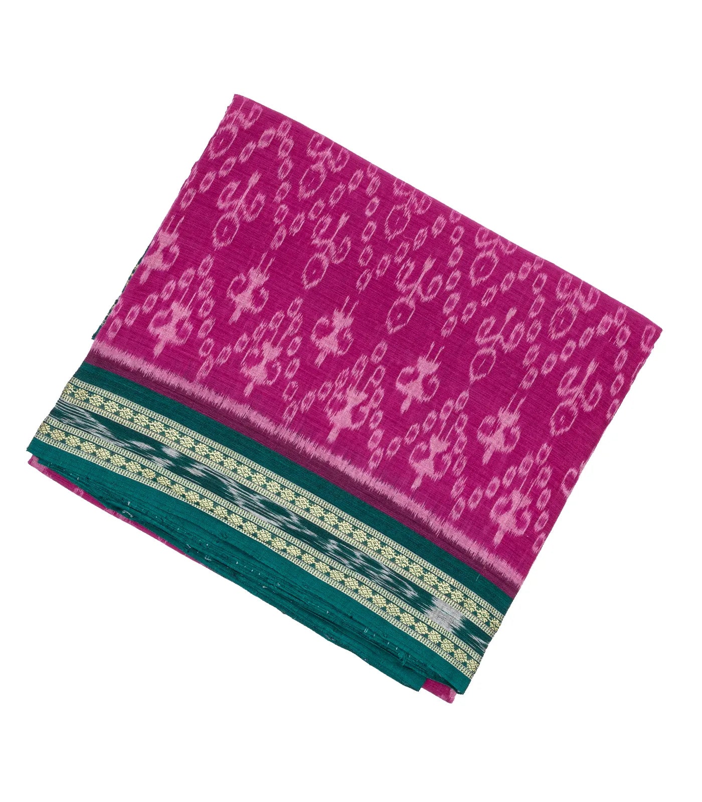 Pink Orissa Cotton Saree With Tie & Dye And Floral Motifs