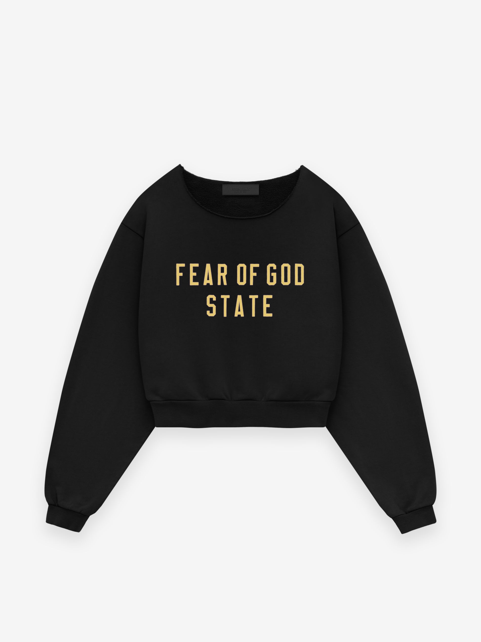 Womens Heavy Fleece Raw Cropped Crewneck
