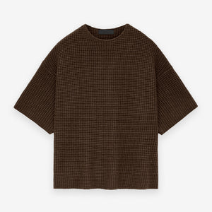 Heavy Waffle Short Sleeve Crewneck Sweater