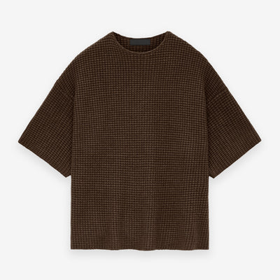 Heavy Waffle Short Sleeve Crewneck Sweater