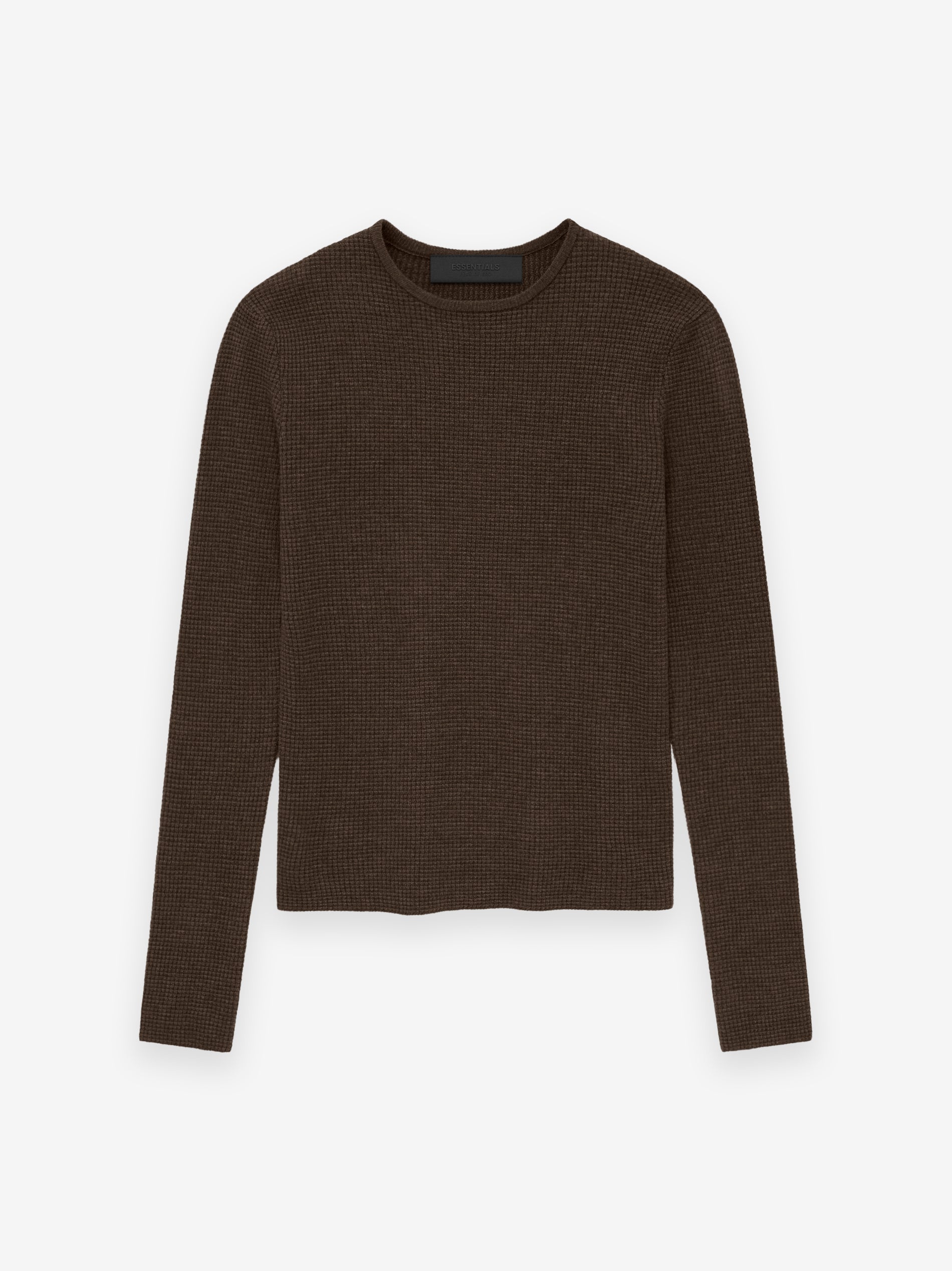 Women's Waffle Fitted Long Sleeve Sweater