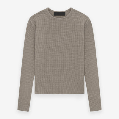 Women's Waffle Fitted Long Sleeve Sweater