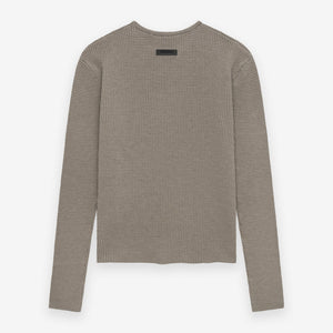 Women's Waffle Fitted Long Sleeve Sweater