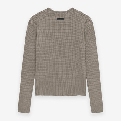 Women's Waffle Fitted Long Sleeve Sweater