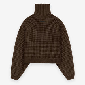 Women's Heavy Waffle Cropped Turtleneck