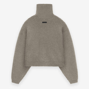 Women's Heavy Waffle Cropped Turtleneck