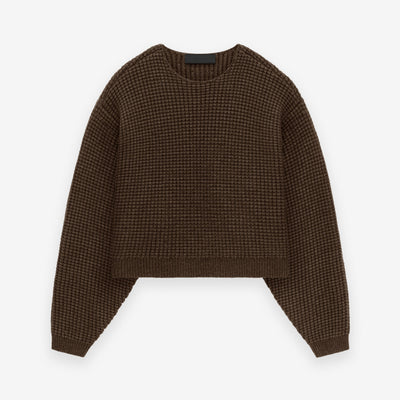 Women's Heavy Waffle Cropped Sweater