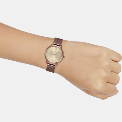 Enticer Women Quartz Rose Gold Dial Analog Stainless Steel Watch A1693