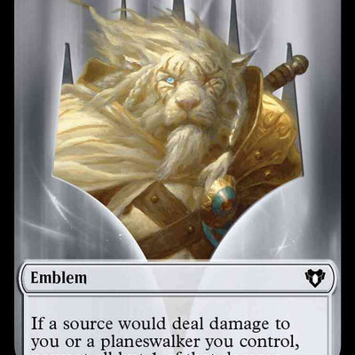 Ajani Steadfast Emblem (77) // Wizard Token (71) [Commander Masters: Tokens] [Non-Foil]