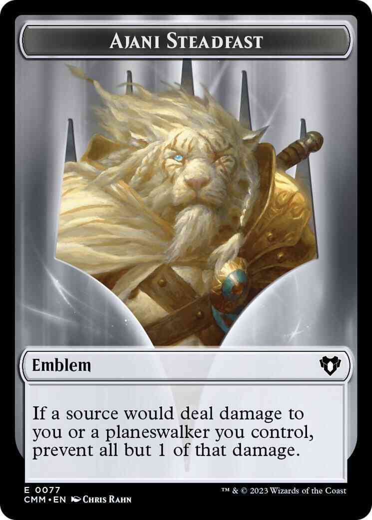 Ajani Steadfast Emblem (77) // Wizard Token (71) [Commander Masters: Tokens] [Non-Foil]