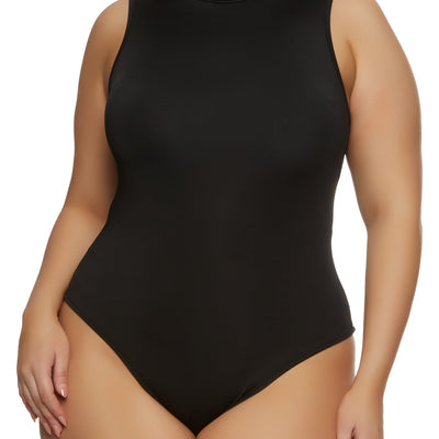 Plus Size Mock Neck Tank Bodysuit