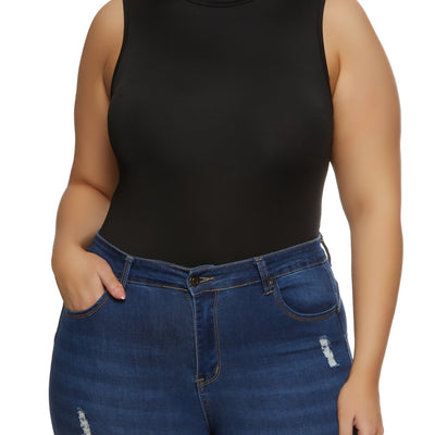 Plus Size Mock Neck Tank Bodysuit