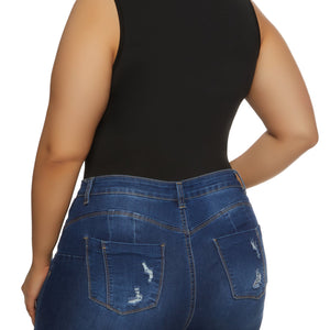 Plus Size Mock Neck Tank Bodysuit