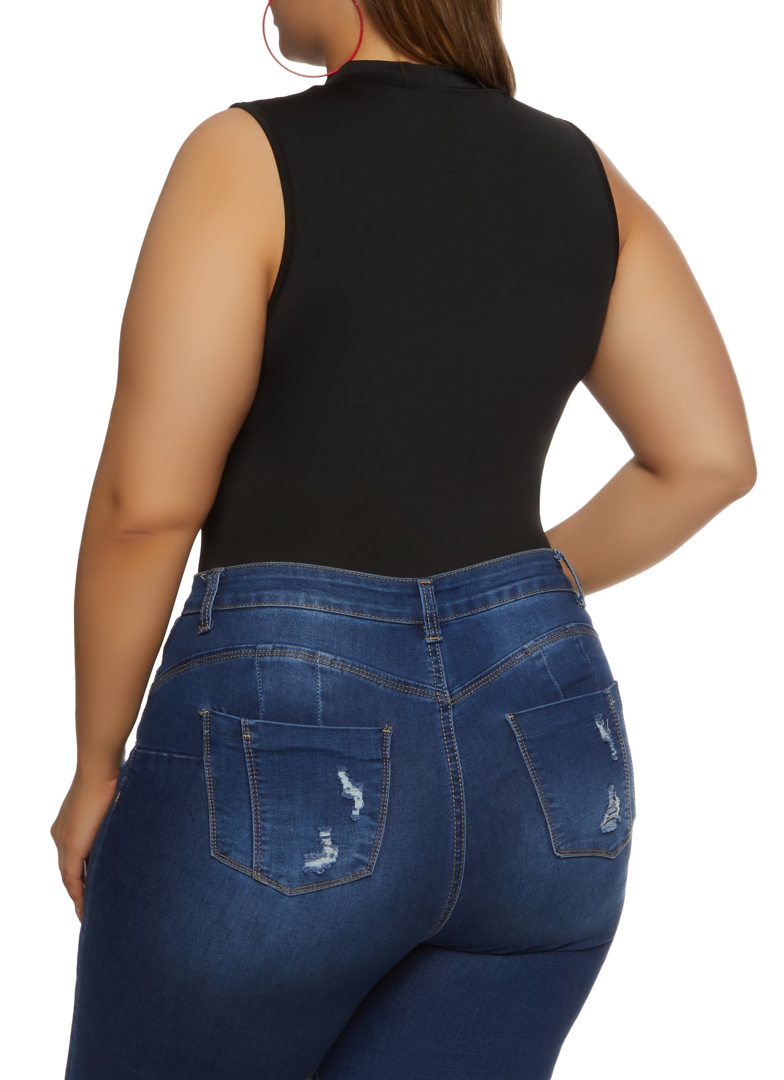Plus Size Mock Neck Tank Bodysuit
