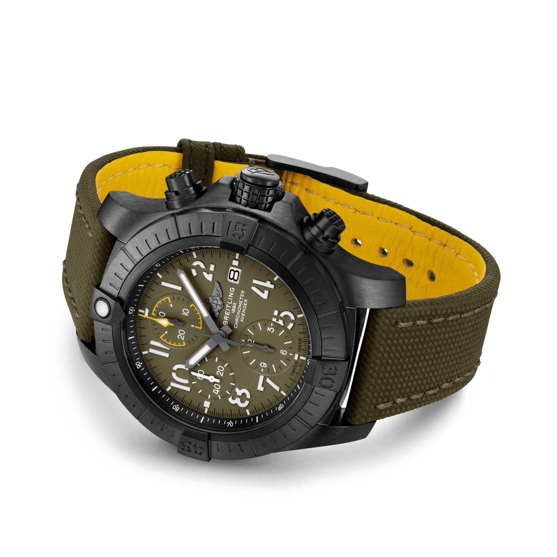 Breitling Avenger Chronograph Night Mission Green Dial Men 45mm
