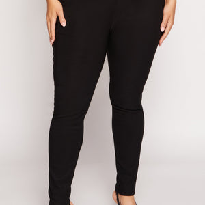 Plus Size Faux Fur Lined Skinny Leg Pants