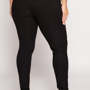 Plus Size Faux Fur Lined Skinny Leg Pants