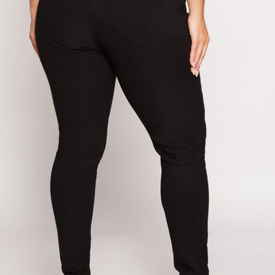 Plus Size Faux Fur Lined Skinny Leg Pants