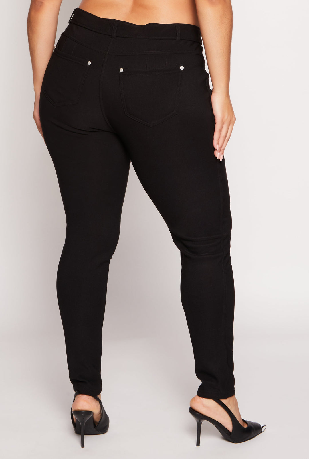 Plus Size Faux Fur Lined Skinny Leg Pants