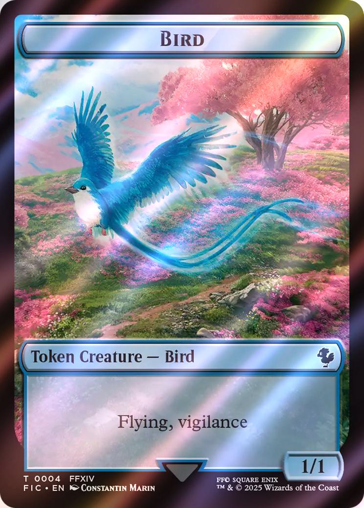 Bird Token (04) // Hero Token (28) [FINAL FANTASY: Commander: Tokens] [Surge Foil]