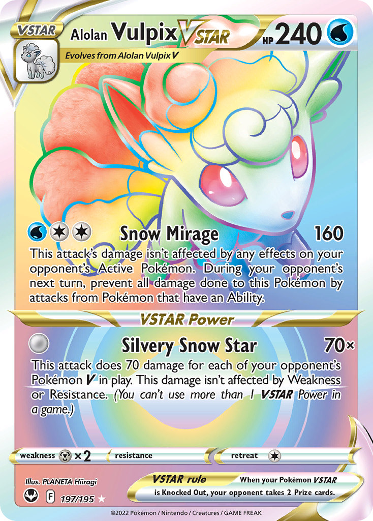 Alolan Vulpix VSTAR - 197/195 - Rare Rainbow