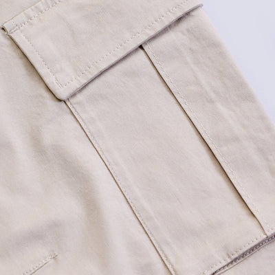 Beige Slim Fit Cargo Pants