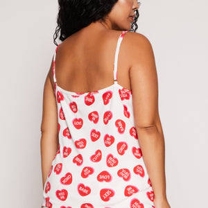 Plus Size Heart Graphic Print Pajama Cami and Shorts