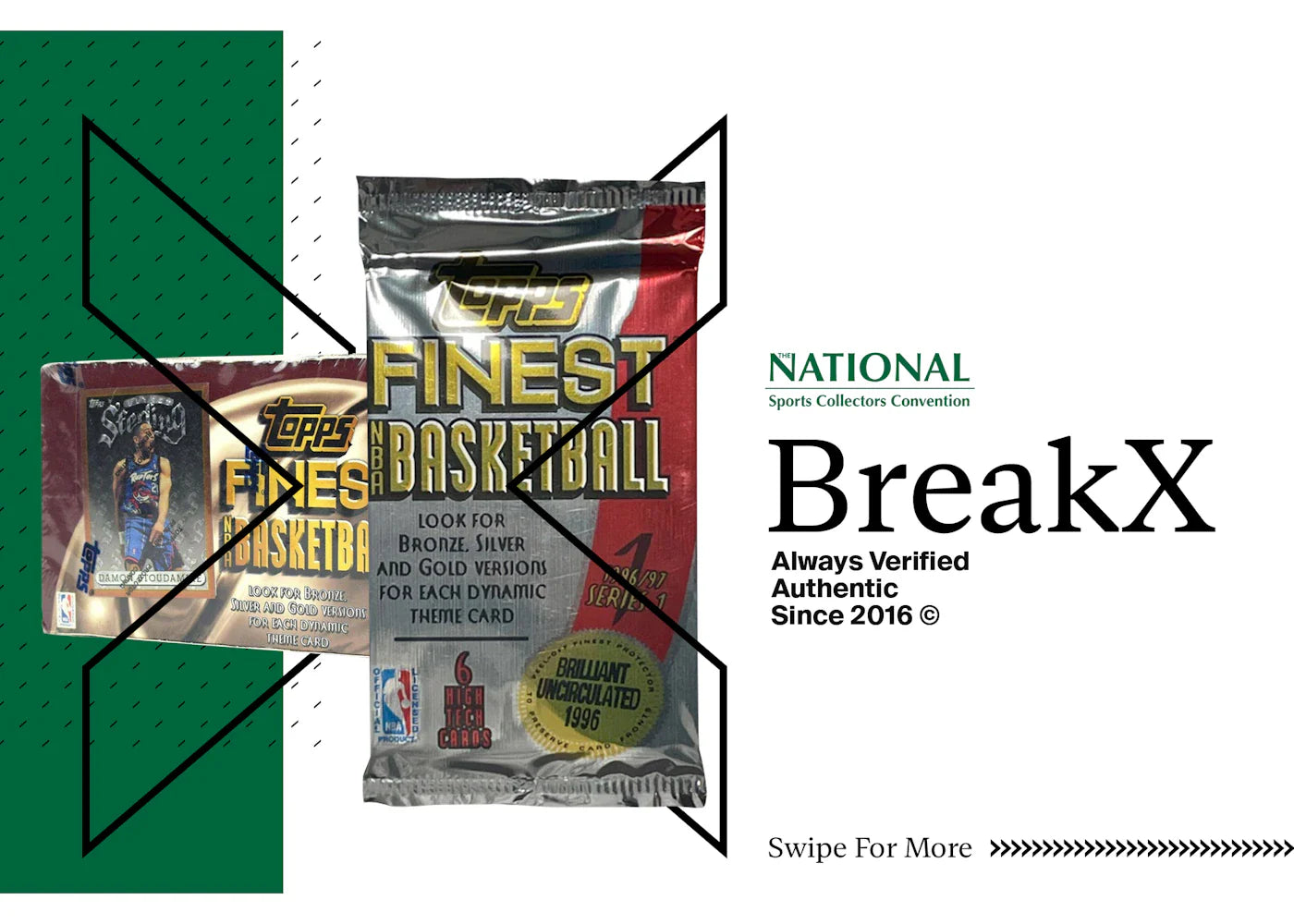 1996-97 Topps Finest Series 1 Basketball Hobby Box: The National 2021 BreakX (1 Pack) August 1st