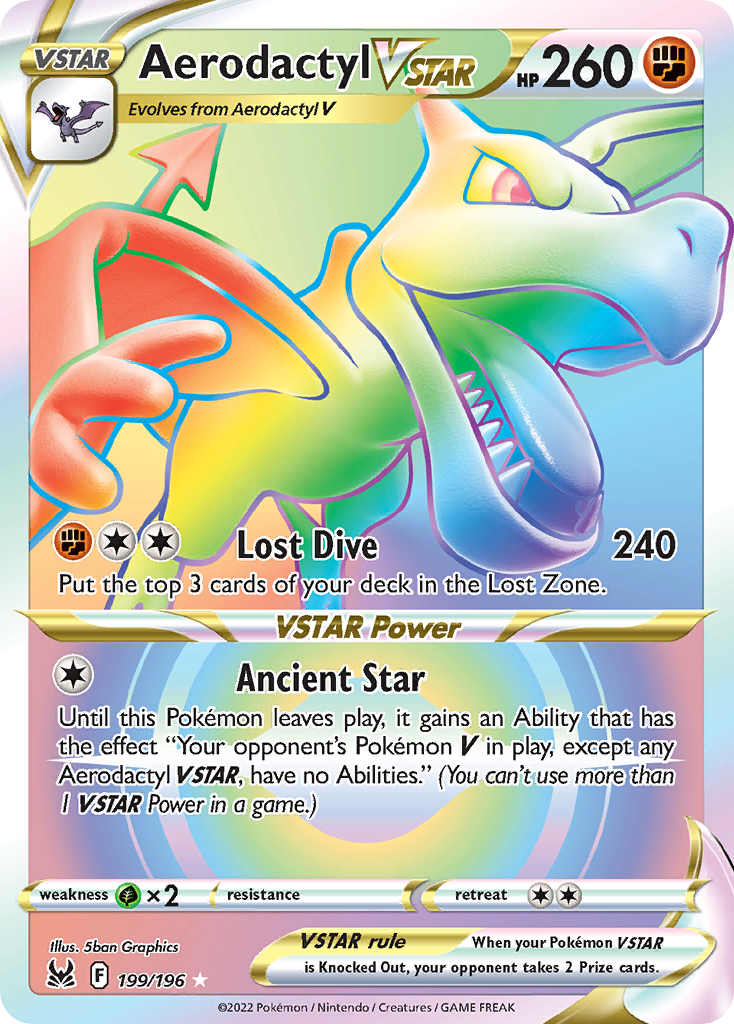 Aerodactyl VSTAR - 199/196 - Rare Rainbow