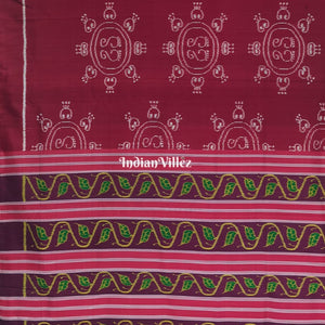 Maroon Laxmi Feet Odisha Ikat Contemporary Silk Saree