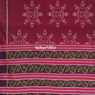 Maroon Laxmi Feet Odisha Ikat Contemporary Silk Saree