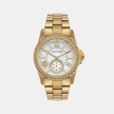 Everest Women Quartz Gold Dial Analog Stainless Steel Watch MK7401