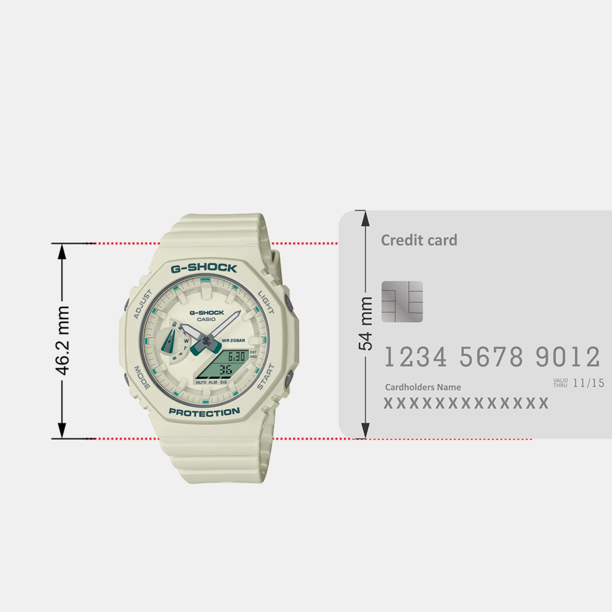 G-Shock Women Quartz White Dial Analog-Digital Resin Watch G1377
