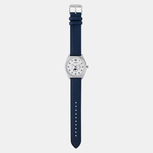 Enticer Men Quartz White Dial Chronograph Leather Watch A2178