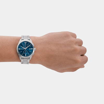 Claudio Men Quartz Blue Dial Chronograph Stainless Steel Watch AR11541