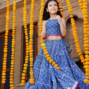 Moana Handblock Cotton Lehenga Set