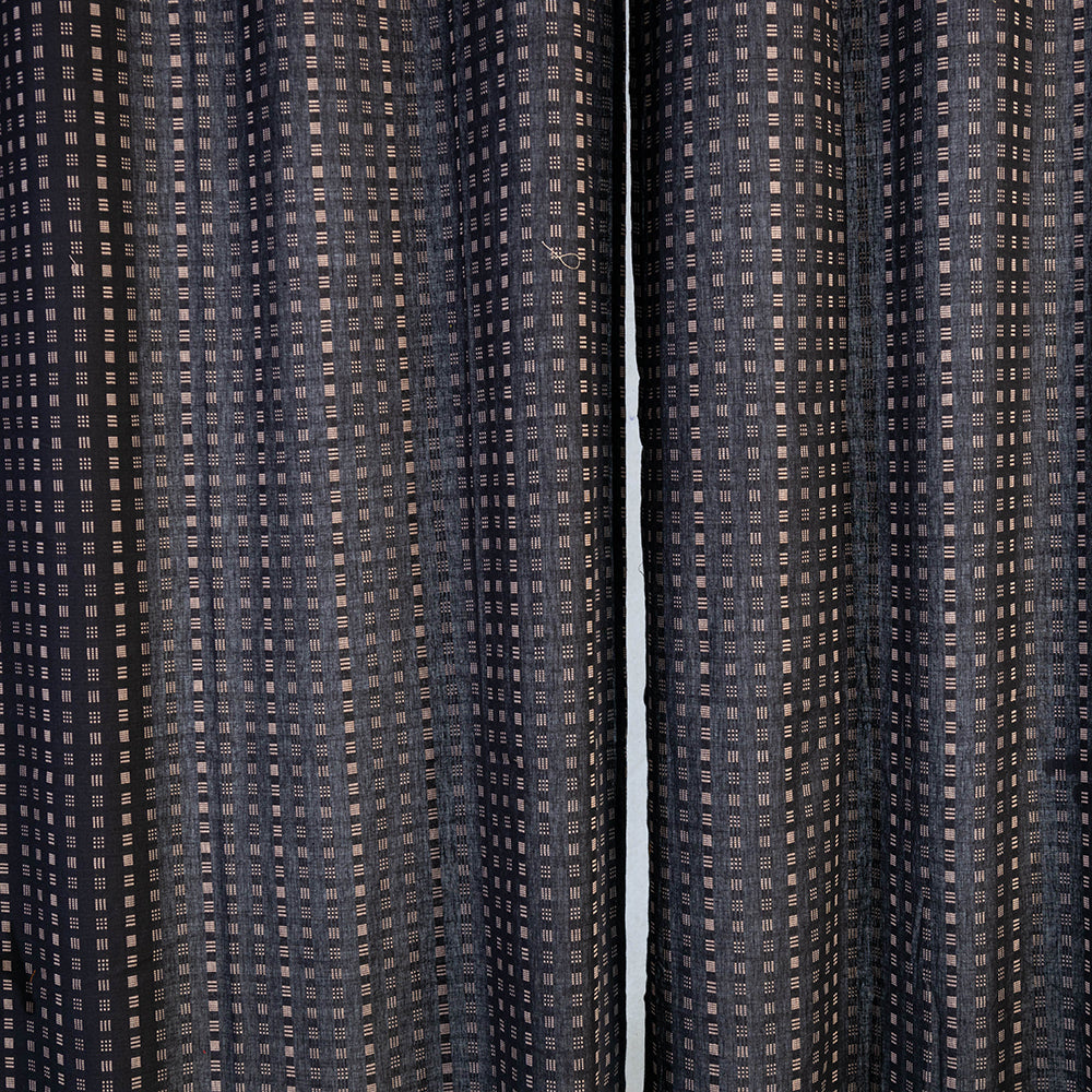 Black - Jacquard Weave Cotton Door Curtain (7 x 3 Feet) (single piece)
