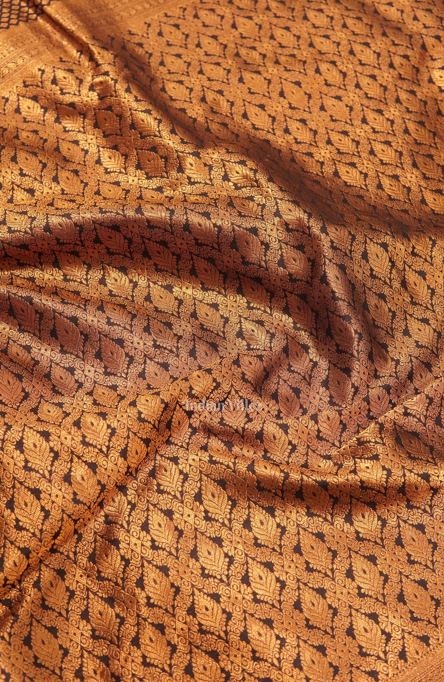 Copper Black Pure Kanjivaram Silk Saree