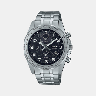 Enticer Men Quartz Black Dial Chronograph Stainless Steel Watch A2147