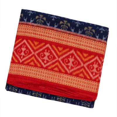 Purple Handwoven Orissa Cotton Saree With Tie & Dye Tribal Motifs