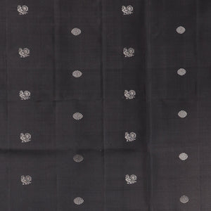 Blue Mayur soft silk saree with contrast zari design border and argyle pattern pallu
