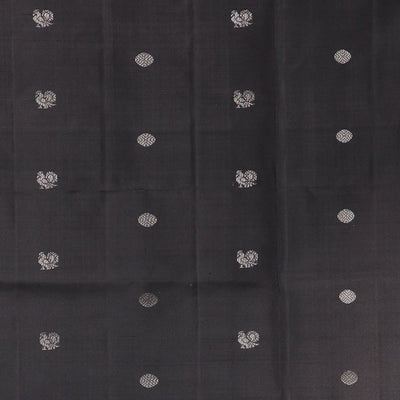 Blue Mayur soft silk saree with contrast zari design border and argyle pattern pallu