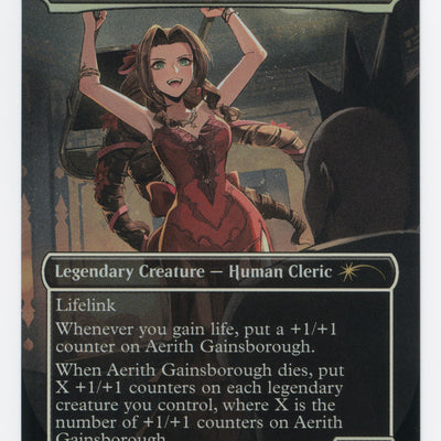 Aerith Gainsborough - Borderless - FFVII - Foil - Scan 15203
