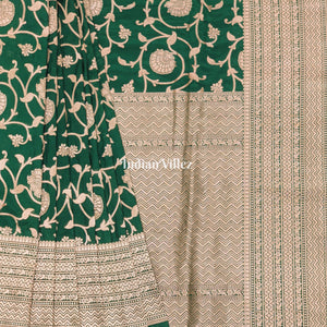 Teal Green Uppada Katan Silk Banarasi Saree